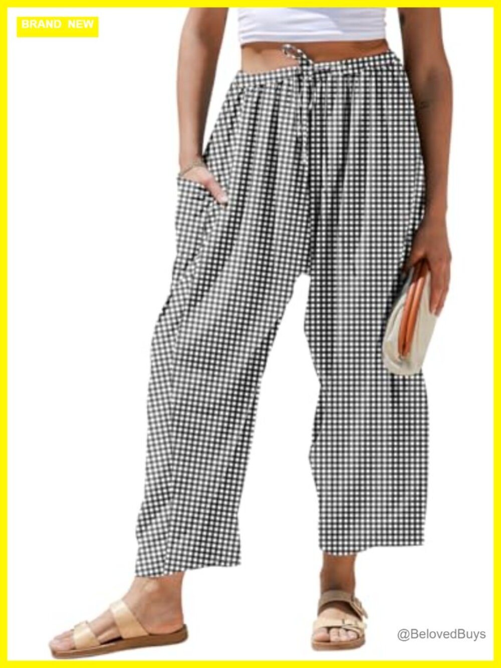 TARSE Womens Linen Wide Leg Striped Pants Casual Barrel Palazzo Harem Pants